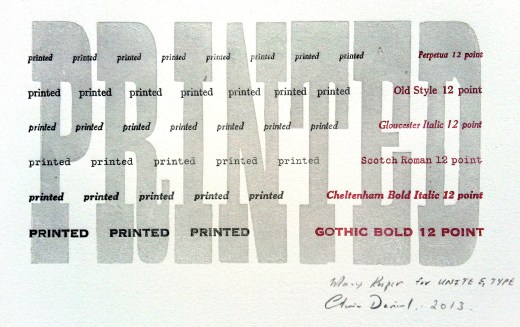 printed unite and type