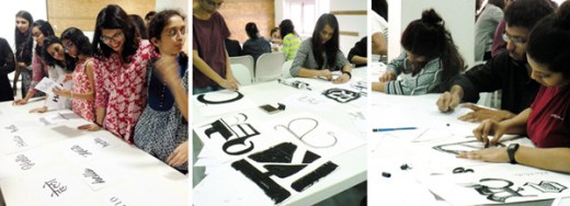 Sarah Hyndman teaching typography at the Ecole Intuit Lab Mumbai