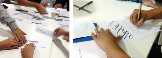 Sarah Hyndman teaching typography at the Ecole Intuit Lab Mumbai